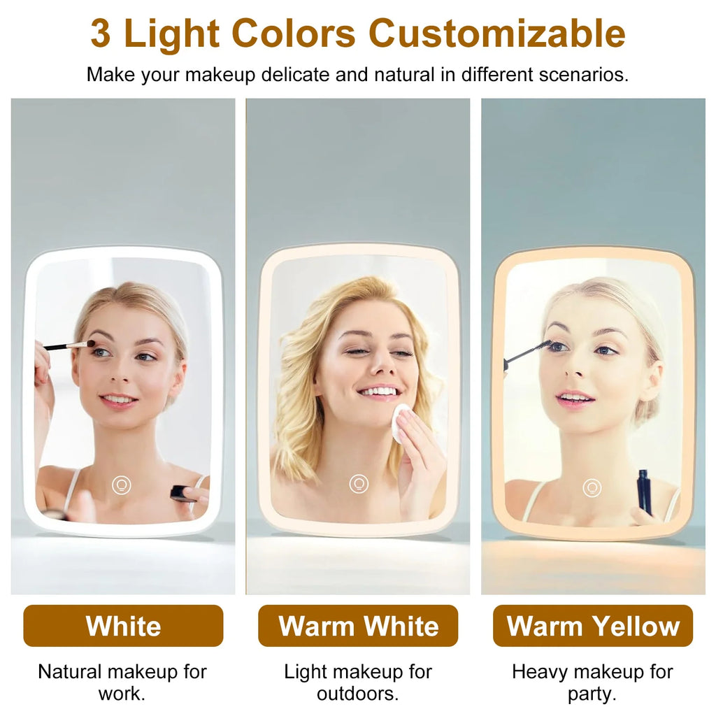 Lighted Makeup Mirror, Rechargeable LED Vanity Mirror, 3 Light Colors – image 8