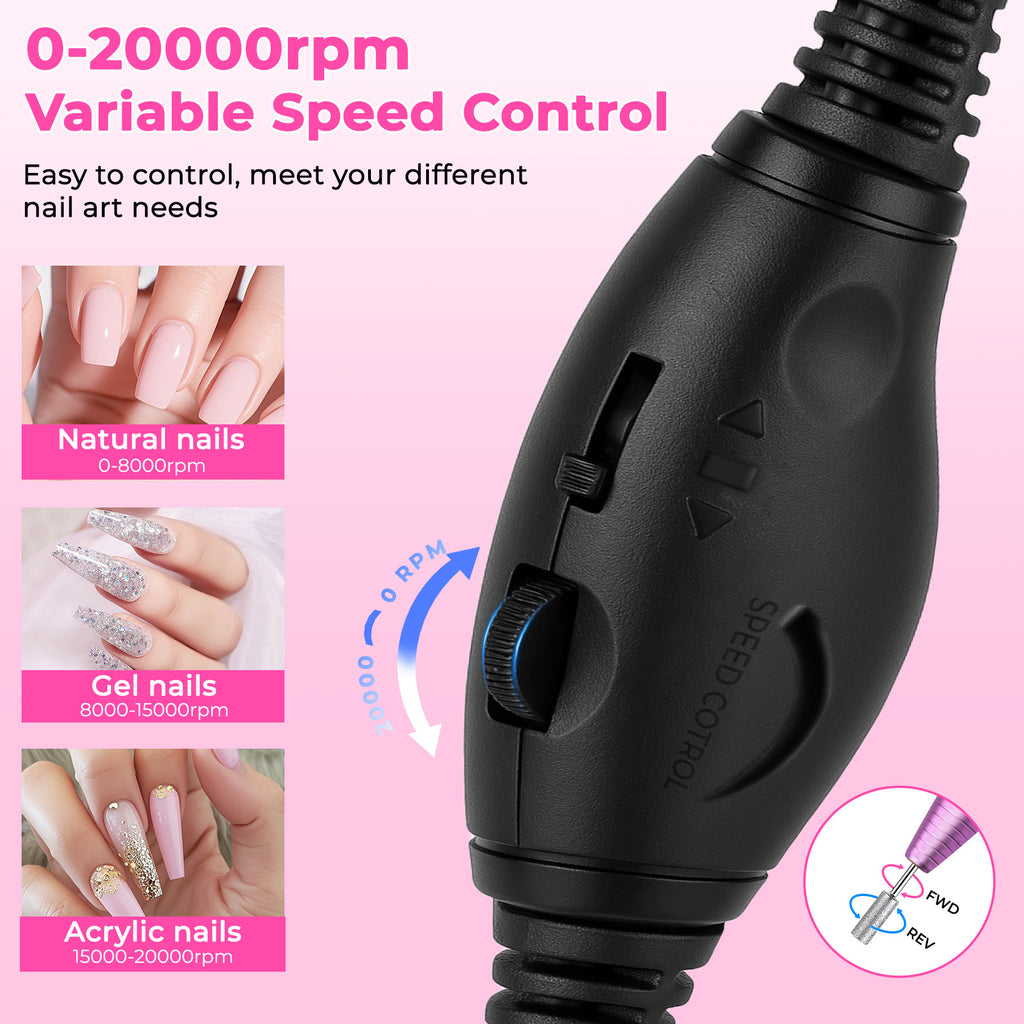 Electric Nail Drill – USB Portable Nail File Kit, Rose Gold – image 7