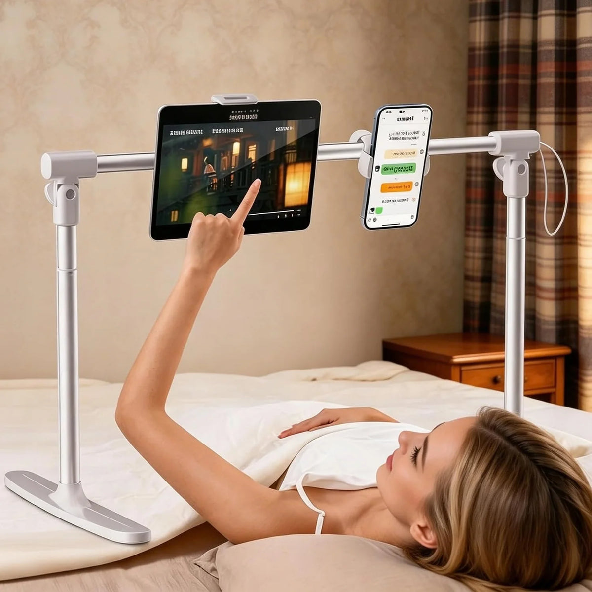 Tablet Stand Holder for Bed – 360° Foldable Aluminum Arm – image 2