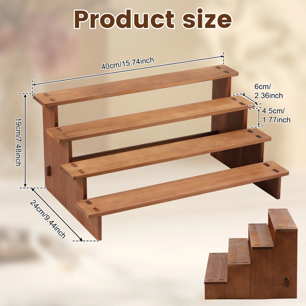 4 Tier Wooden Cupcake Stand, Vintage Dessert Display Stand – image 4