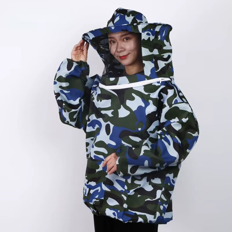 Beekeeping Jacket with Hooded Veil - Double Zipper Beekeeper Smock for Farm Hives – image 6