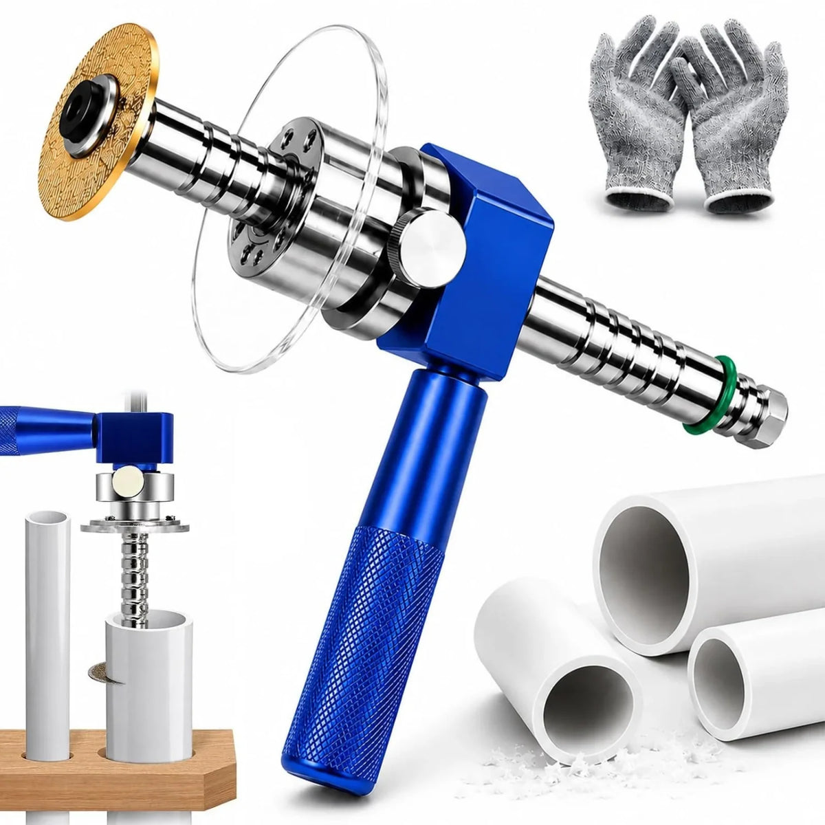 PVC Internal Pipe Cutter, 1-1/4 in Drill-Powered Inside Cutter