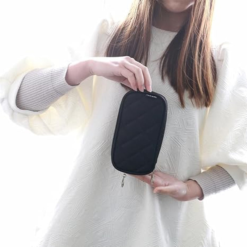 Makeup Bag, Black Geometric Nylon Zipper Cosmetic Pouch – image 2