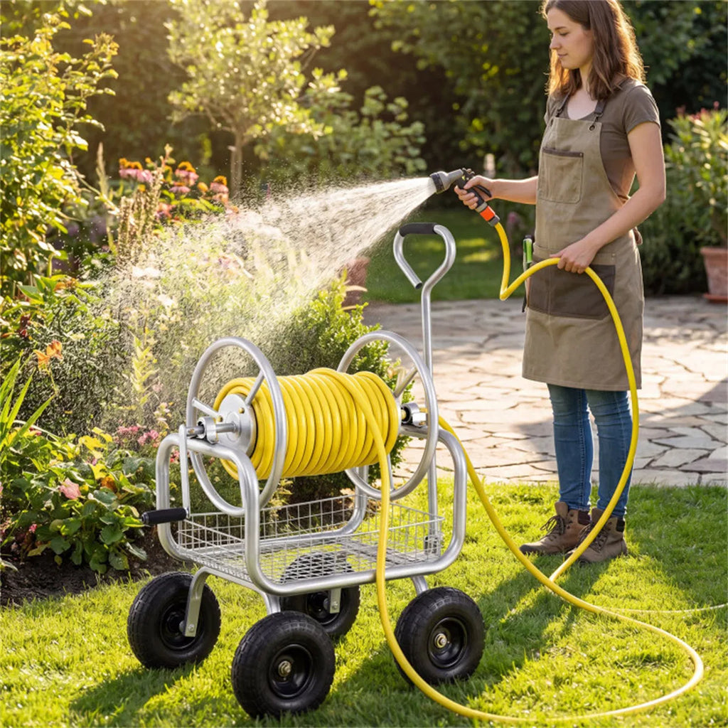 Garden Hose Reel Cart Heavy Duty, 300 ft Capacity, 10 in Wheels – image 3