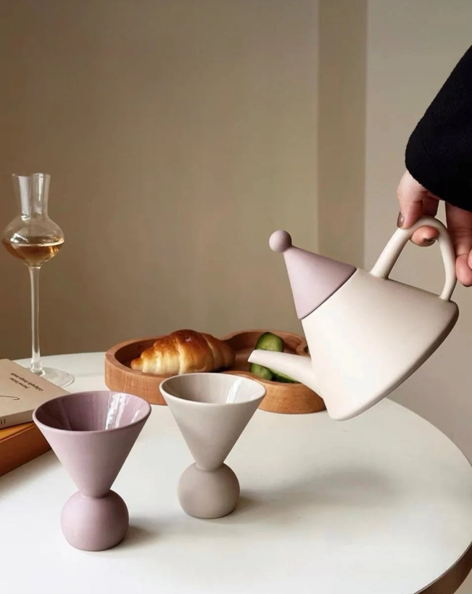 Handmade Ceramic Teapot and Cups Gift Set, 3 Pieces – image 4