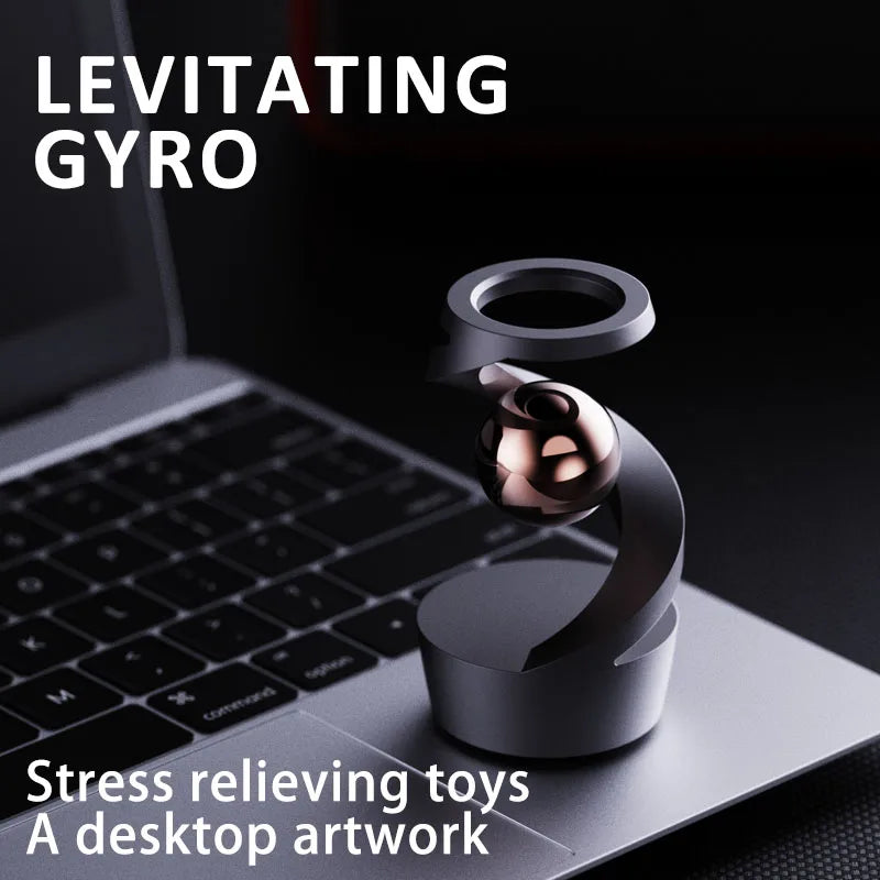 Gravity Defying Floating Gyroscope - Metal Kinetic Desk Toy for Adults – image 3