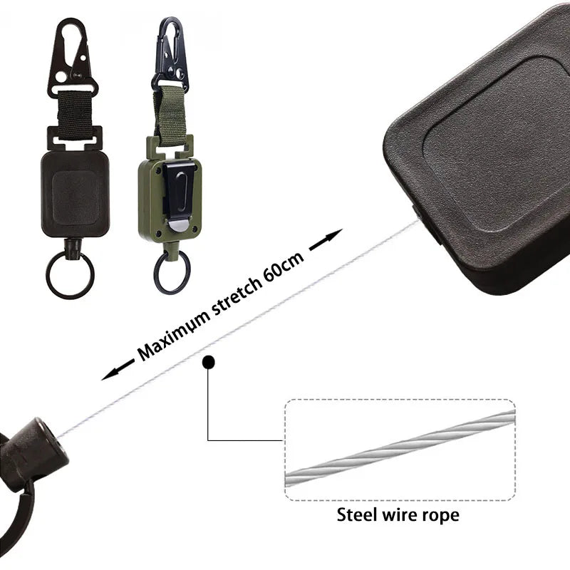 Heavy Duty Retractable Key Reel – Workwear Belt Clip Carabiner, 24 in Cable – image 3