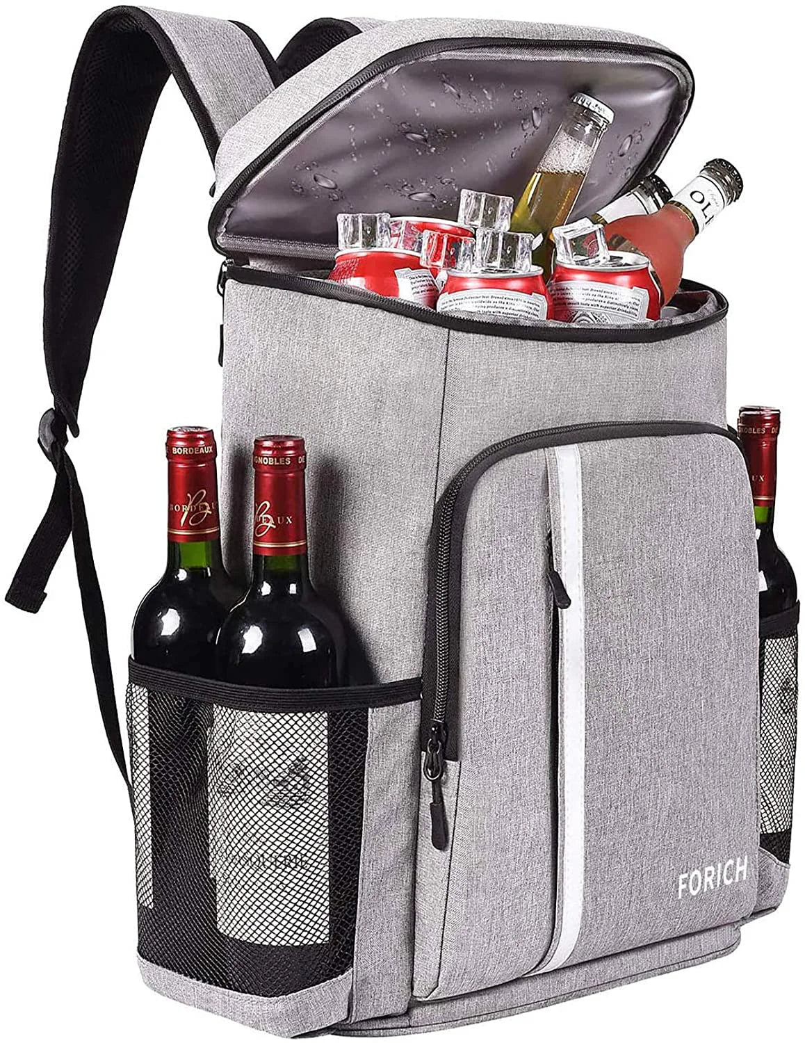 Backpack Cooler – Leakproof Insulated Cooler Bag, Holds 30 Cans, Gray