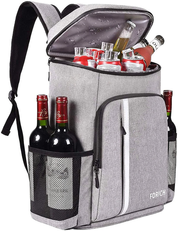 Backpack Cooler – Leakproof Insulated Cooler Bag, Holds 30 Cans, Gray