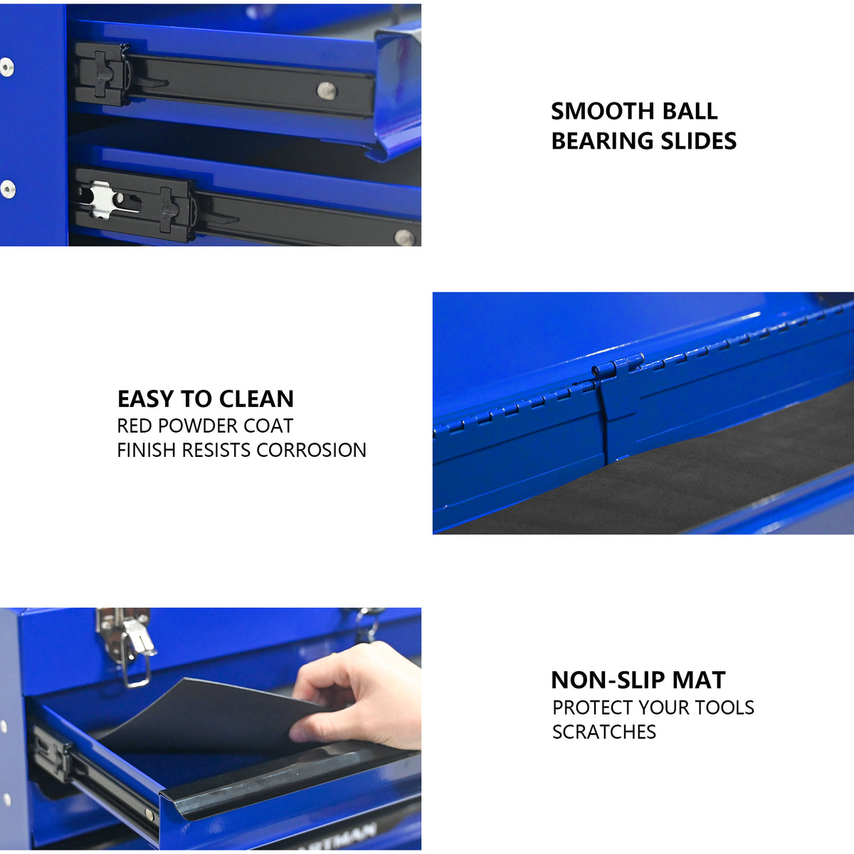 20 Inch Steel Portable Tool Box With 3 Drawers And Locking Lid – image 5