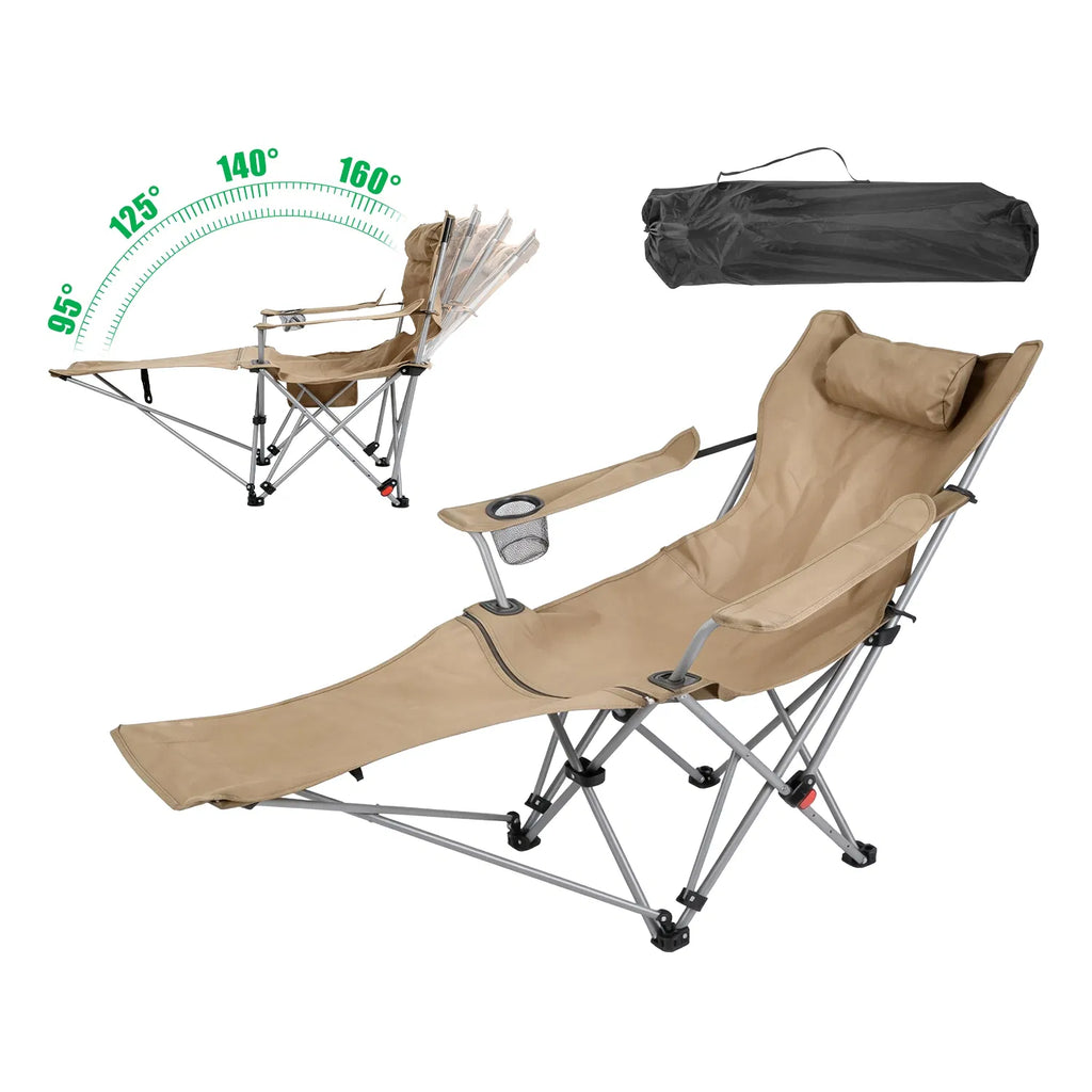Reclining Folding Camping Chair with Removable Footrest – image 3