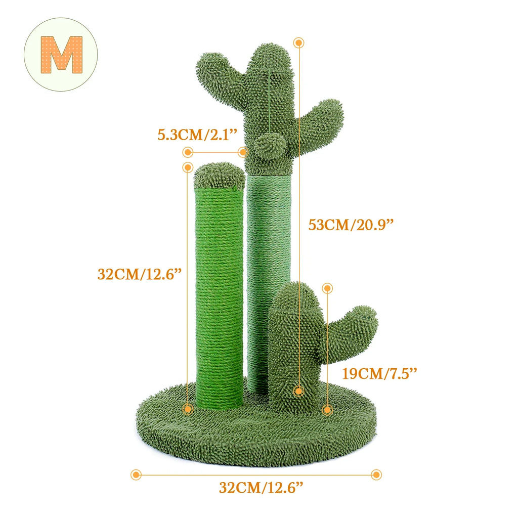 Cactus Cat Scratching Post – 3 Poles with Dangling Ball – image 3