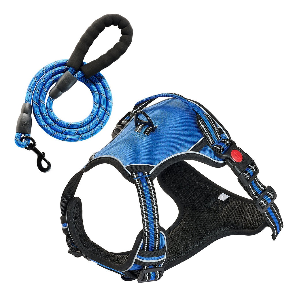 No-Pull Dog Harness with 5 ft Leash – Reflective Vest