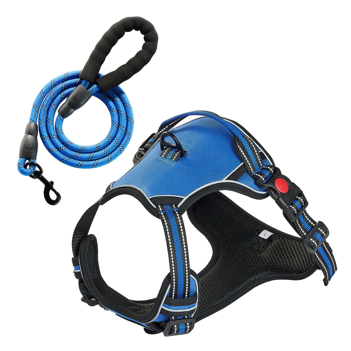 No-Pull Dog Harness with 5 ft Leash – Reflective Vest