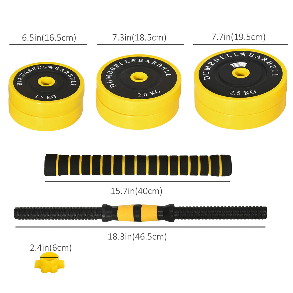 55 lb Adjustable Dumbbell and Barbell Set with Plates, Bars and Clamps – image 3