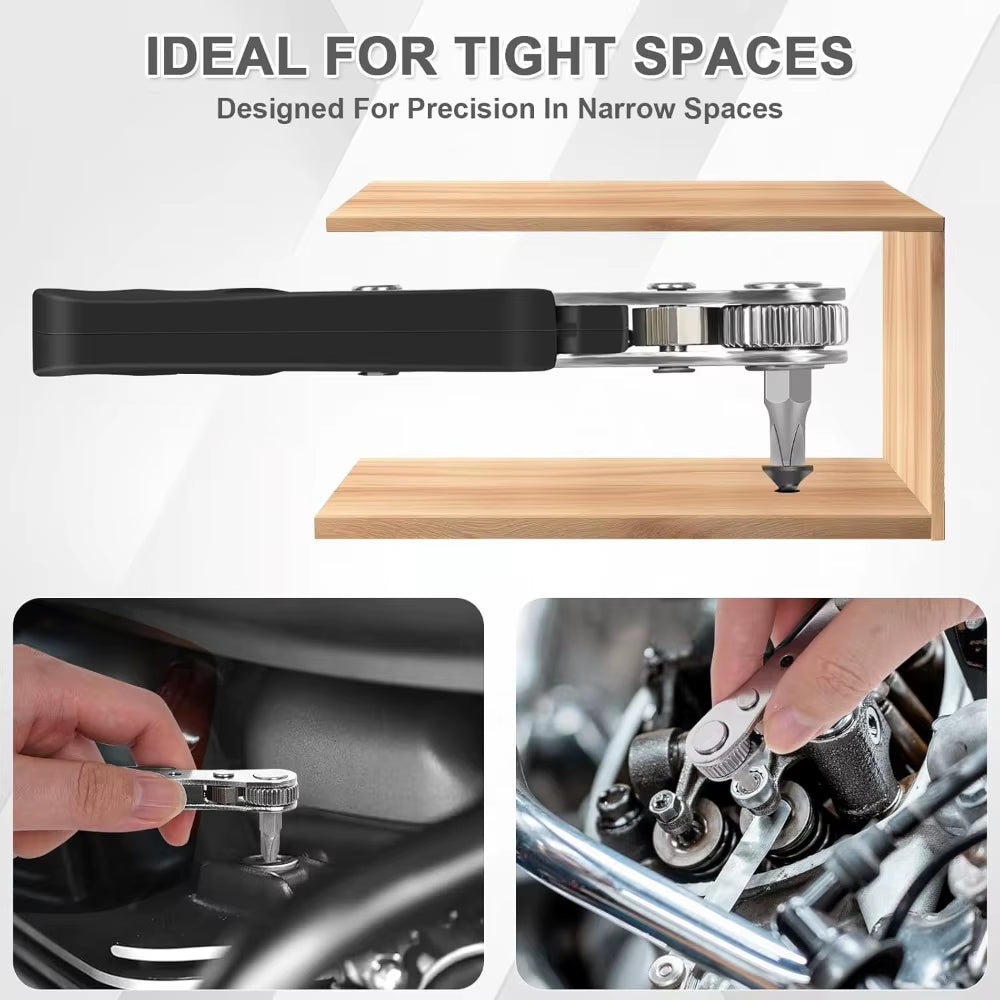 Right Angle Ratchet Screwdriver Set - Offset Driver for Tight Spaces – image 3