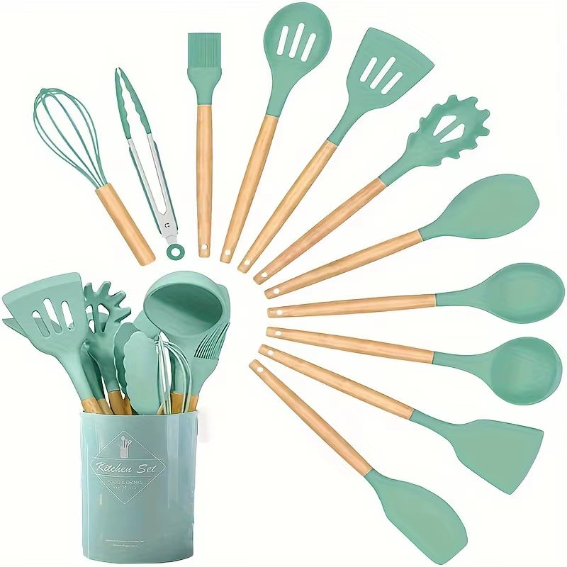 12-Piece Silicone & Wood Kitchen Utensil Set – image 9