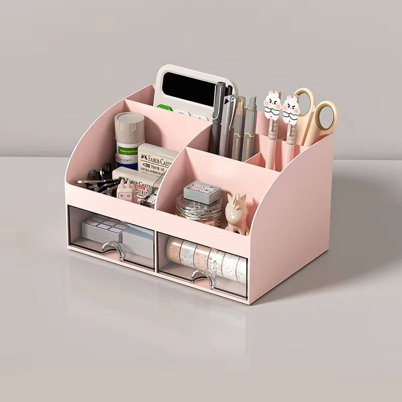 Desk Organizer Box with 6 Compartments and 2 Drawers – image 9