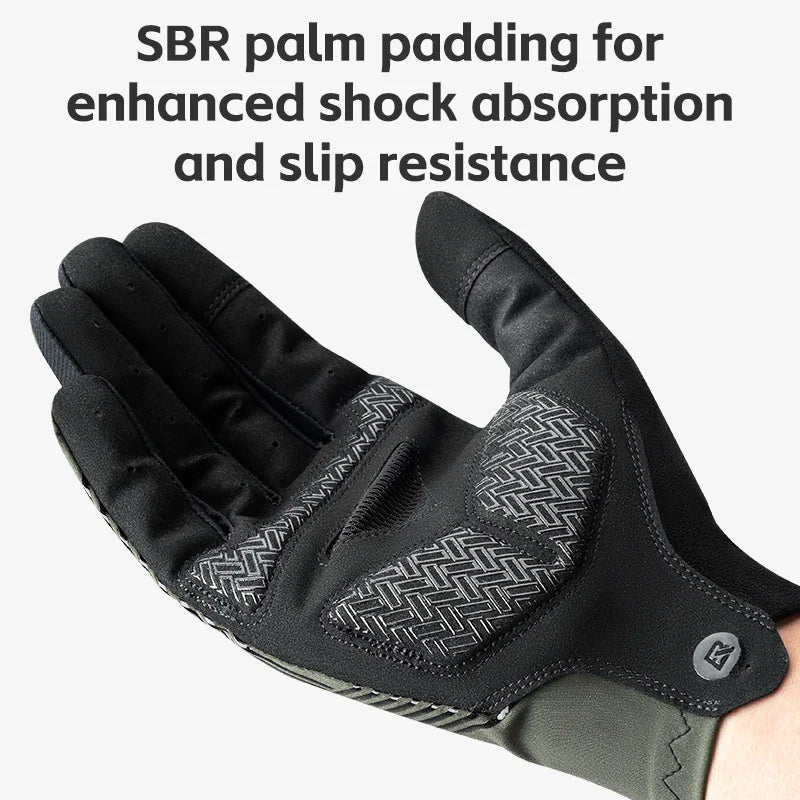 Cycling Gloves, Full Finger Padded Touchscreen Bike Gloves – image 5