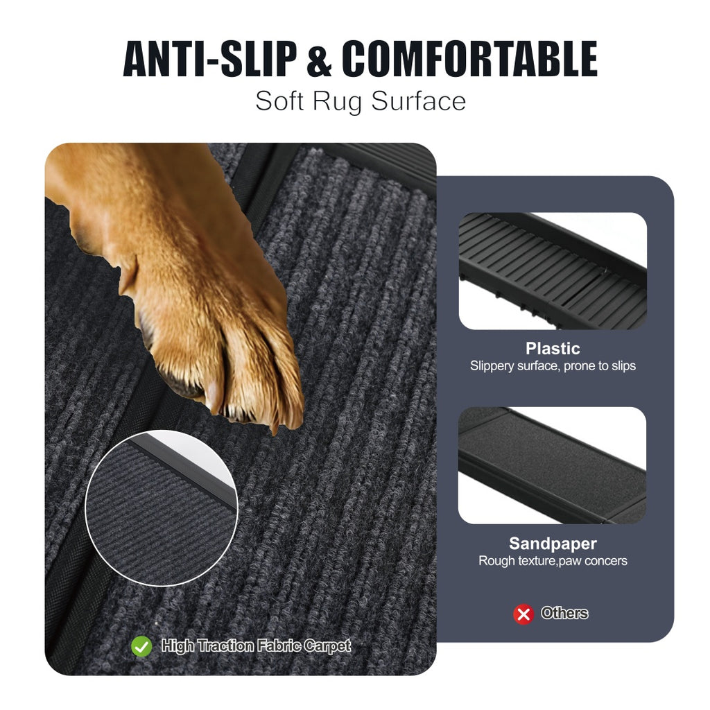 Dog Ramp for Car 71 x 19.3 in, Four-Fold Aluminum with Rug Surface – image 7