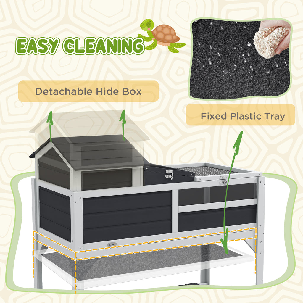 Tortoise Enclosure with Adjustable Lamp Holder, Ramp and Storage Shelf – image 6