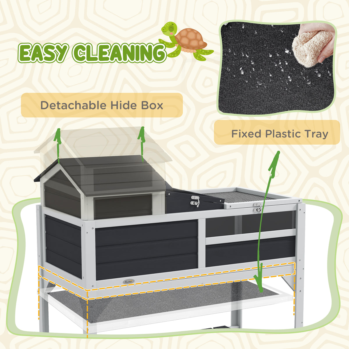 Tortoise Enclosure with Adjustable Lamp Holder, Ramp and Storage Shelf – image 6