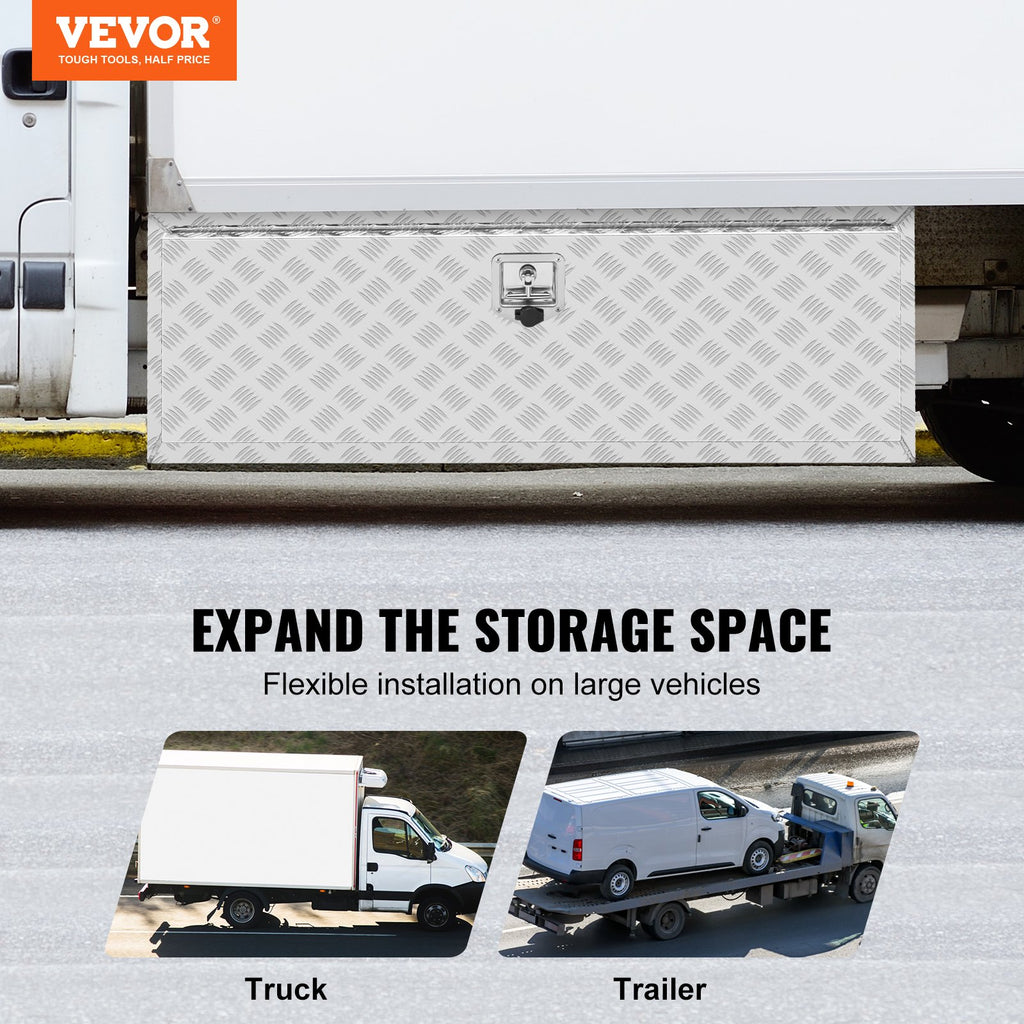 Underbody Truck Tool Box 48 x 17 x 18 in, Aluminum Diamond Plate