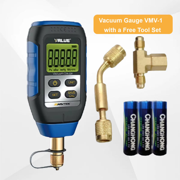 HVAC Digital Vacuum Gauge Micron Meter with 7/16-20 UNF Port