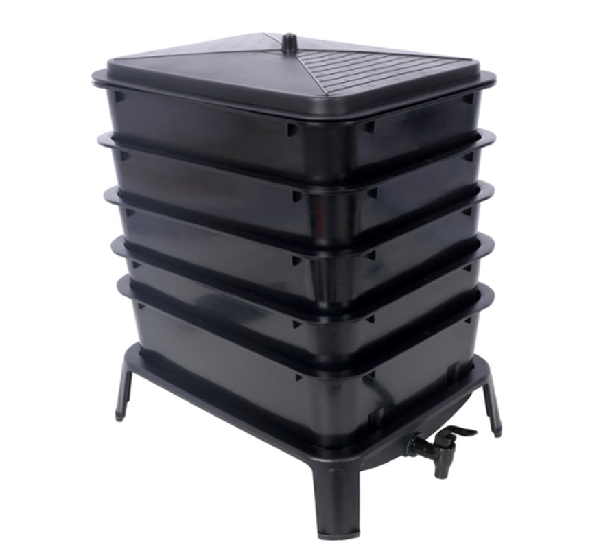 5-Tray Worm Composting Bin Kit with Spigot, 13 Gallon – image 12