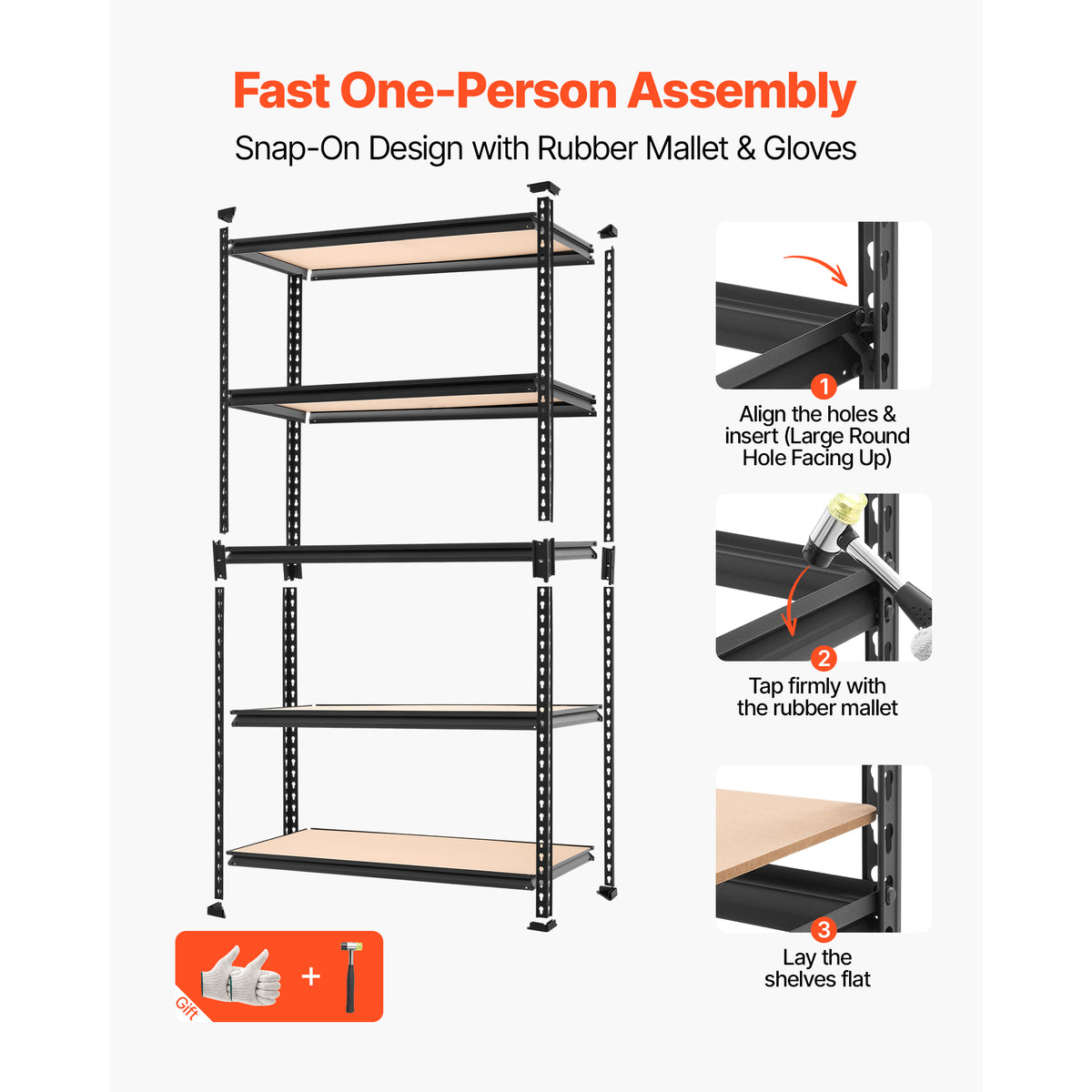 Garage Storage Shelves – 5 Tier Adjustable Metal Rack, 2000 lb – image 5