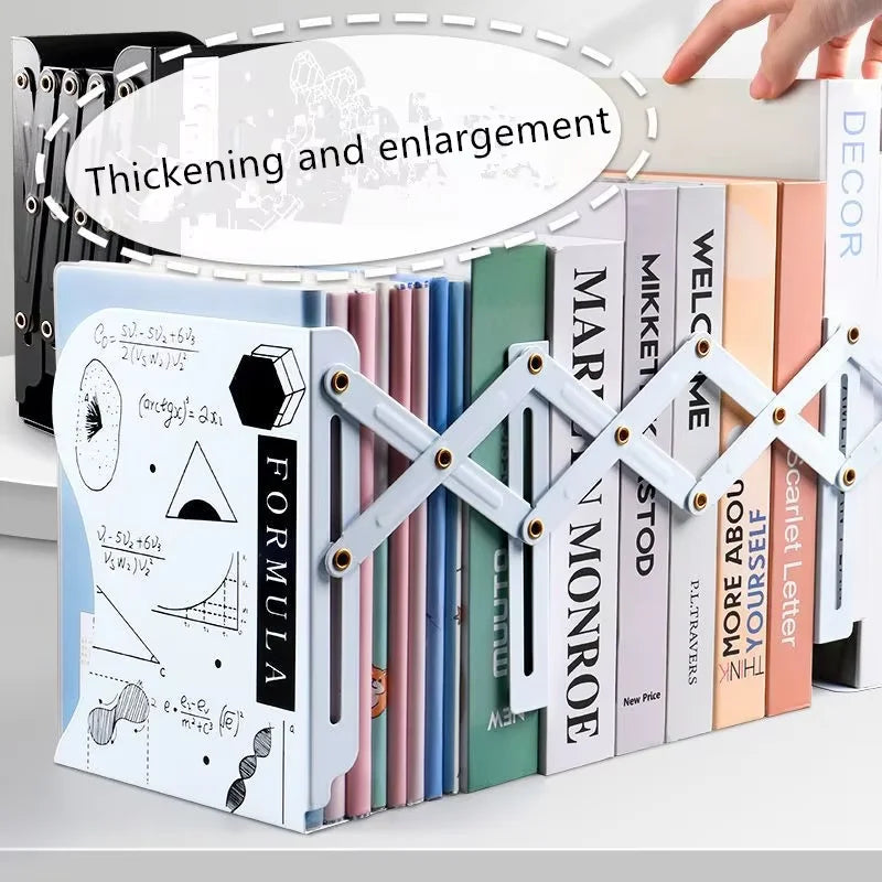 Retractable Metal Book Stand, Adjustable Desk Bookend – image 3