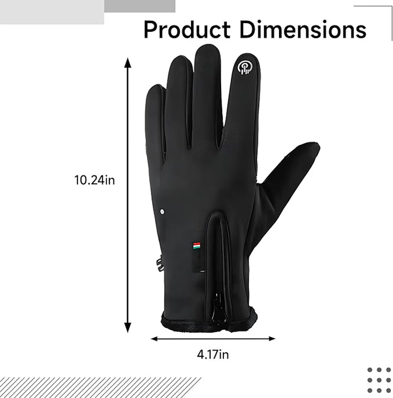 Touchscreen Winter Gloves – Windproof Fleece-Lined with Zipper – image 3