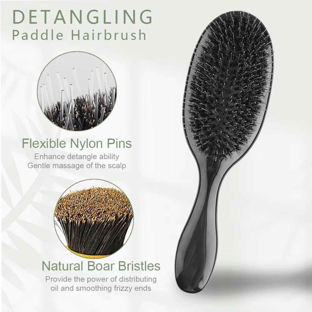 Boar Bristle Massage Hair Brush – image 6