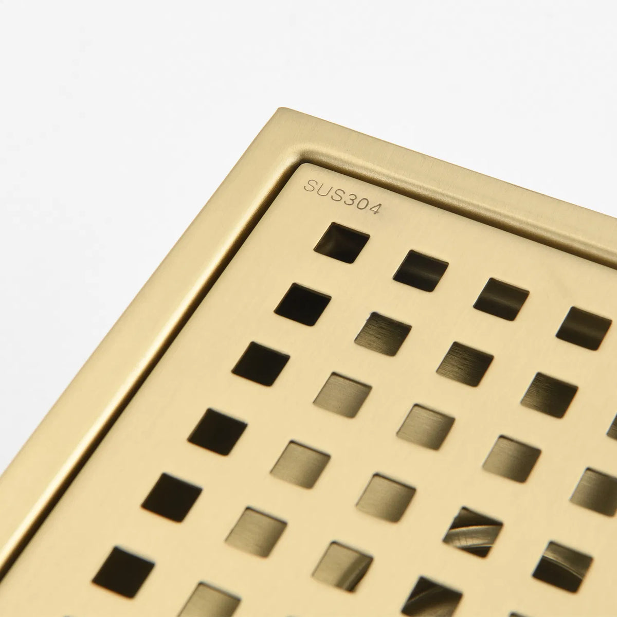 6 Inch Square Stainless Steel Shower Floor Drain, Removable Grate