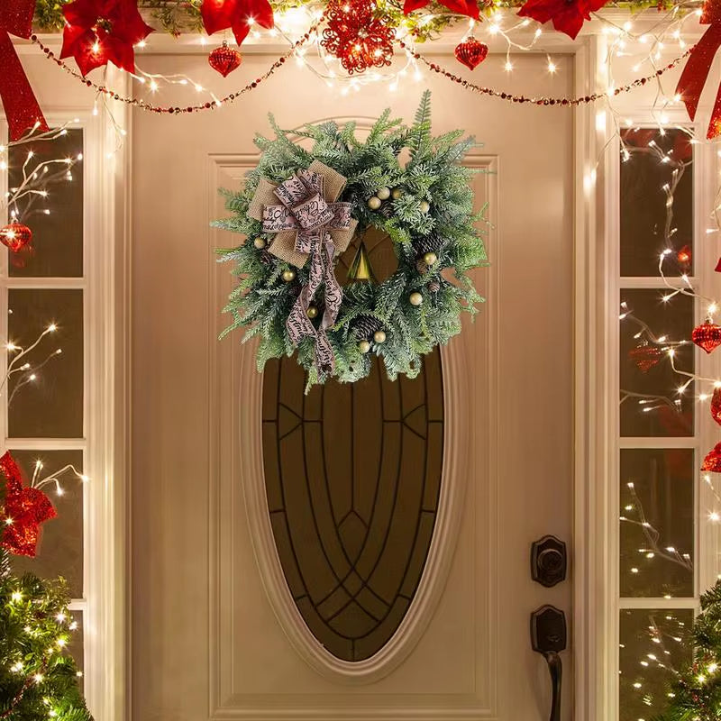 Christmas Door Wreath with Gold Bells and Red Berries, 15.75 in – image 5