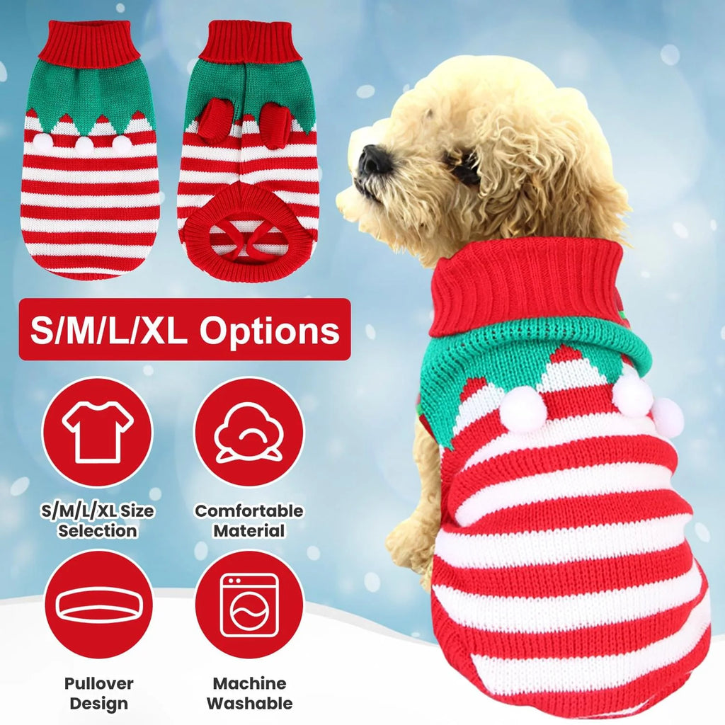 Dog Christmas Sweater Turtleneck Snowman Knit Pet Holiday Outfit – image 5