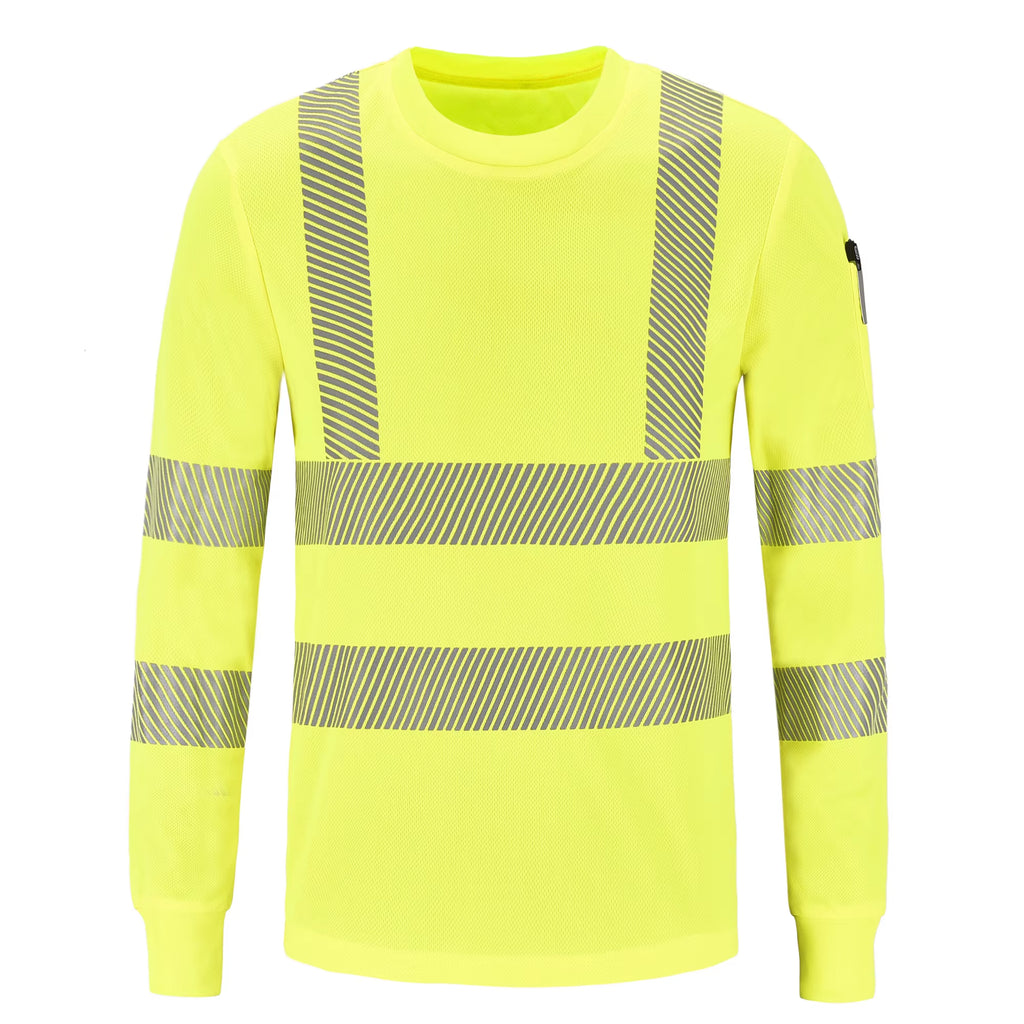Workwear Hi-Vis Long Sleeve Safety Shirt with Reflective Tape