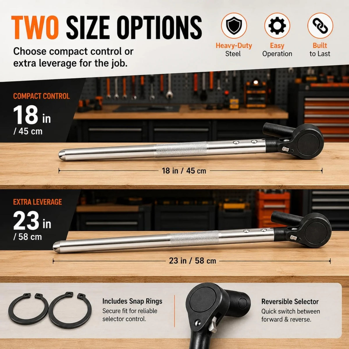 Winch Bar Ratchet for Flatbed Strap Winches, Reversible – image 5