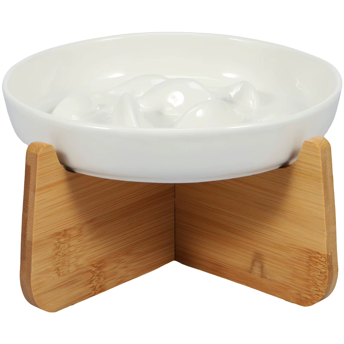 Raised Cat Bowl, Elevated Ceramic Bowl with Wood Stand – image 8