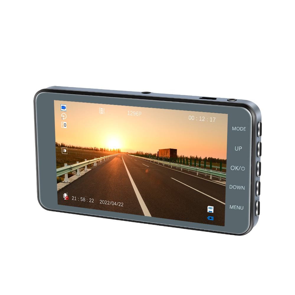 Dash Cam Front and Rear – 4 in Screen, 1296P, Night Vision, G-Sensor