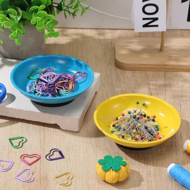 Magnetic Pin Bowl 2-Pack, Stainless Steel Sewing Needle Holder Tray – image 3