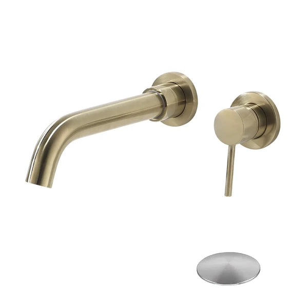 Wall Mounted Bathroom Sink Faucet, Single Lever with Pop-Up Drain – image 1