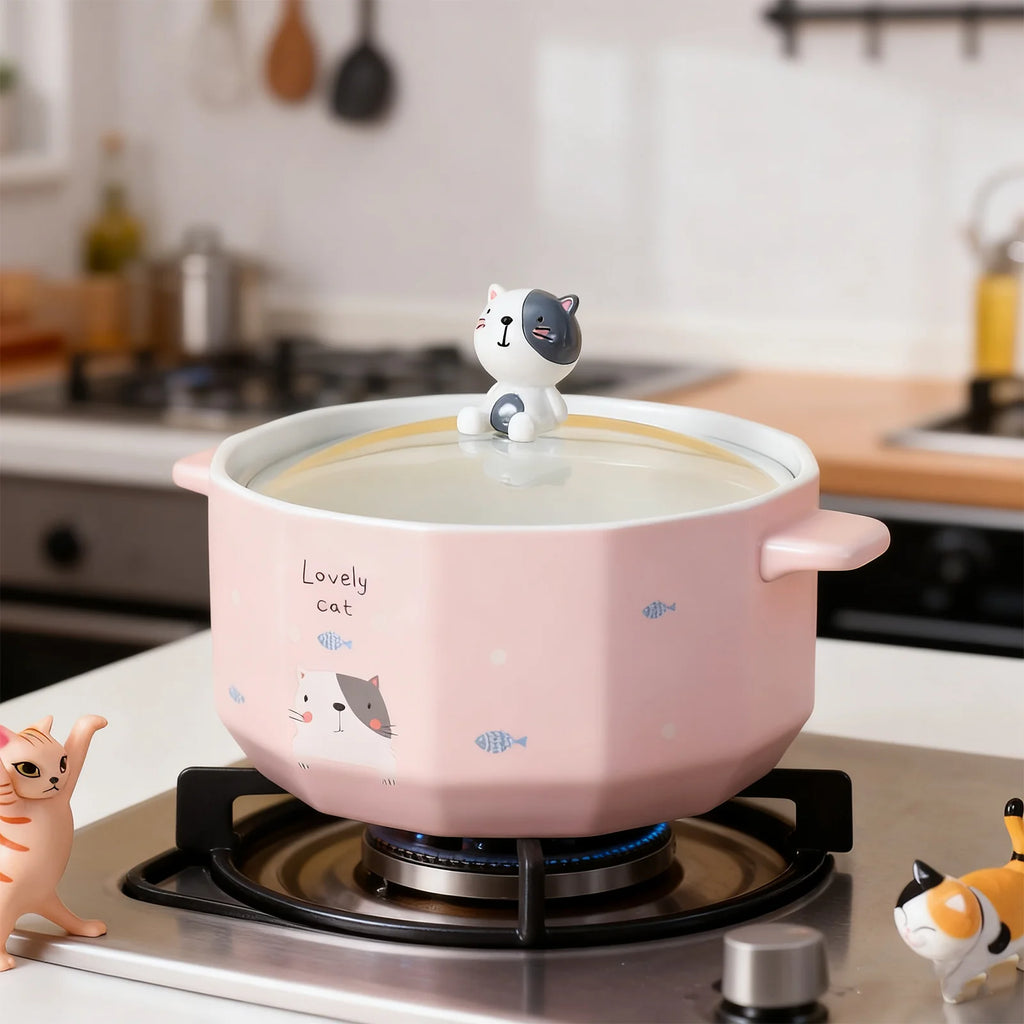 Noodle Bowl with Cat Design, 850 ml Ramen and Soup Bowl