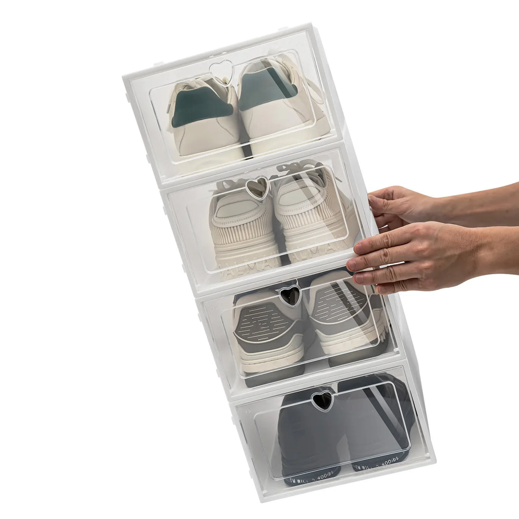 Clear Shoe Storage Boxes 20-Pack - Stackable Foldable Organizers – image 3