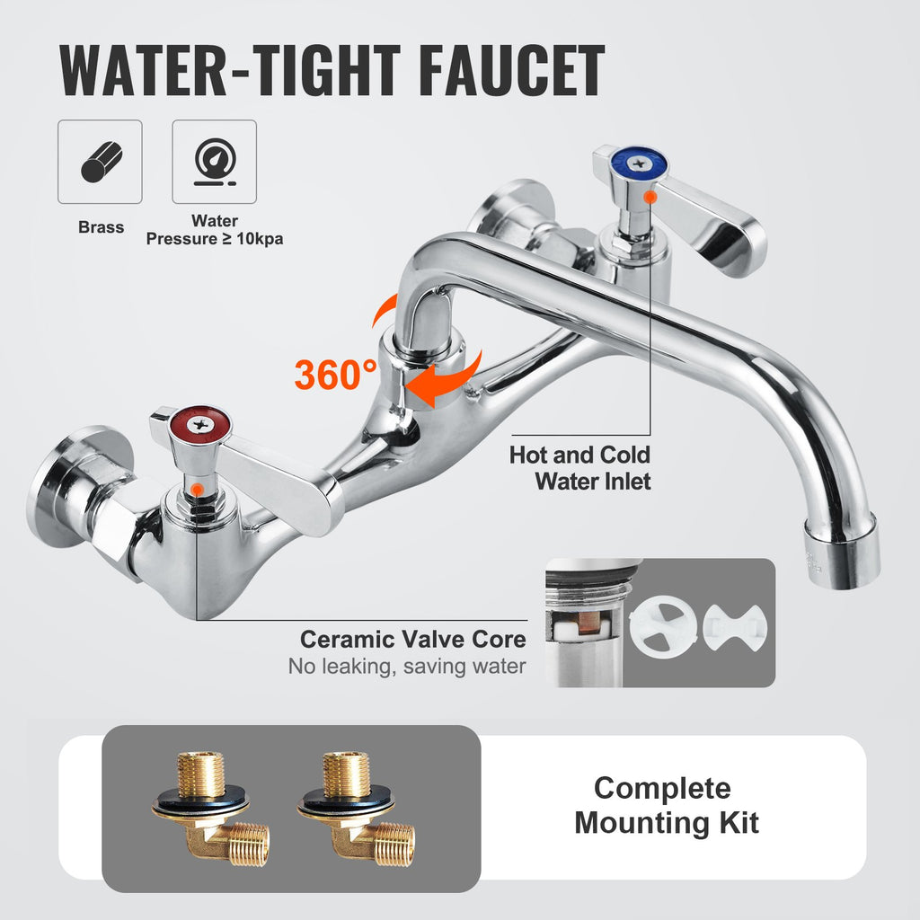 Stainless Steel Utility Sink with Faucet, Free Standing 1-Compartment – image 3