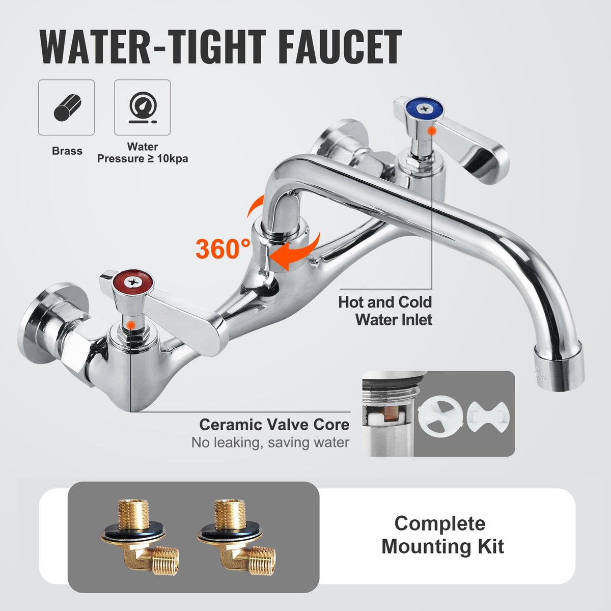 Stainless Steel Utility Sink with Faucet, Free Standing 1-Compartment – image 3