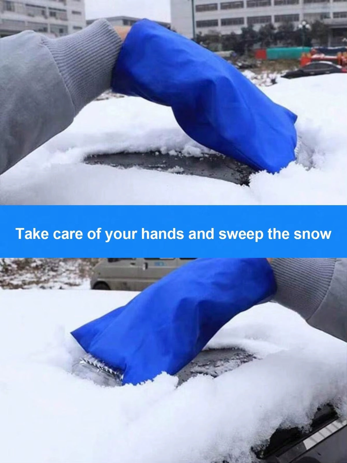 Ice Scraper Glove – Warm Lined Windshield Scraper Mitt – image 4
