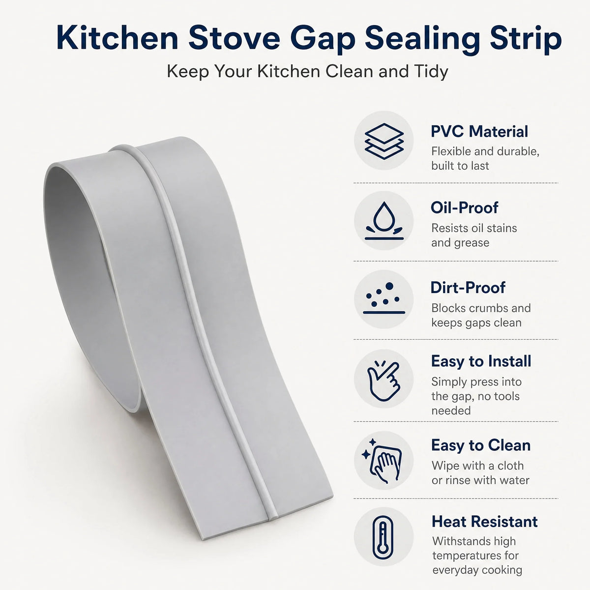 Stove Gap Cover Strip 2-Pack - Self-Adhesive T-Shaped Counter Seal – image 9