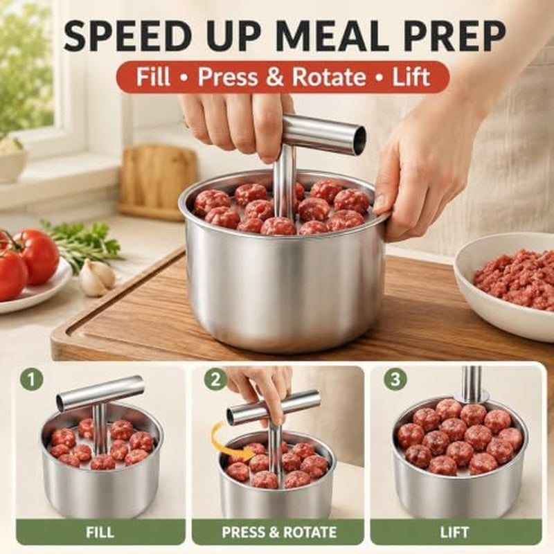 Meatball Maker, Stainless Steel Meatball Press Tool – image 5