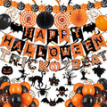 Halloween Party Decorations Set – Banner, Paper Fans and Streamers